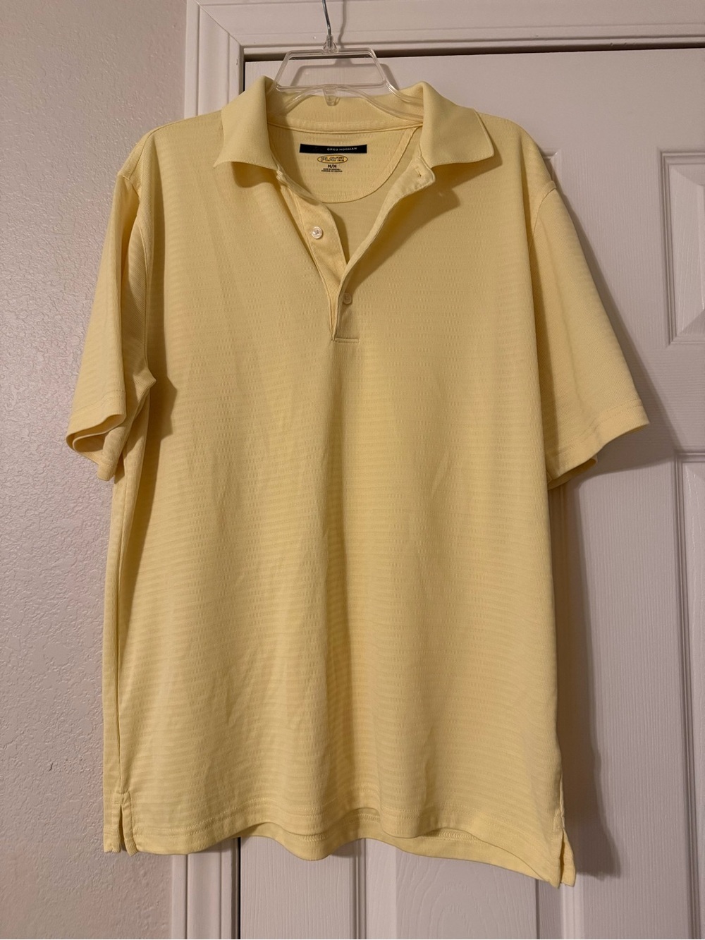 Greg Norman Collection Men's Light Yellow Polo Shirt